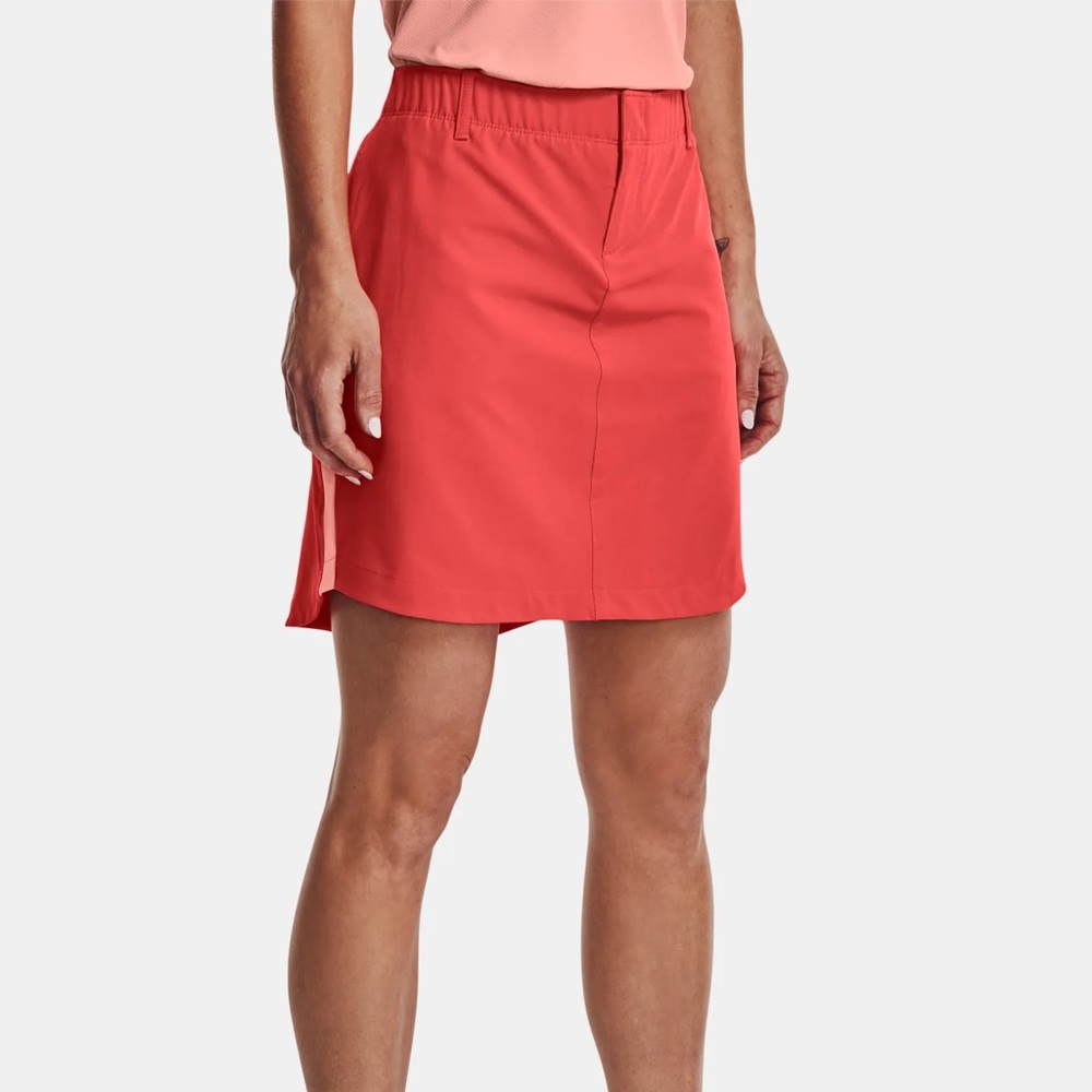 Under Armour Links Woven Golf Skort Coral/Orange Size 8